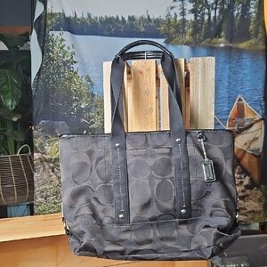 Coach Black Signature Tote Bag
